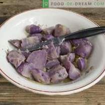 Gavėnų salotos su violetinėmis bulvėmis