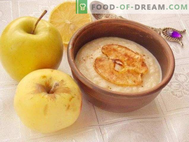 „Apple“ sriubos desertas su obuolių traškučiais