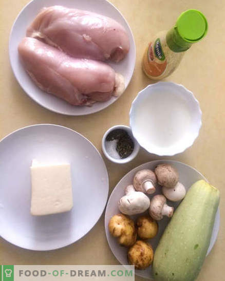 Vištienos krūtinėlė kreminės sūrio padaže su daržovėmis - receptas su nuotraukomis