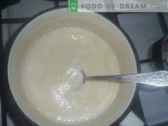 Kaip paruošti pyragą Paukščių pienas su manų kruopomis, išsamus receptas.