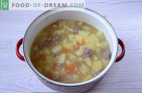Klasiskā recepte kartupeļiem ar konservētu gaļu: padomju valsts virtuves garša. Kā pagatavot banālus kartupeļus ar sautējumu: soli pa solim ar fotogrāfijām