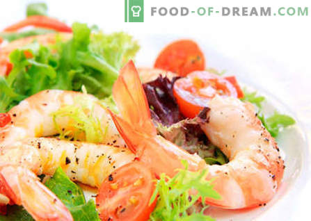 Geriausi receptai yra salotos su kiniškais kopūstais ir krevetėmis. Tinkamai paruoštos krevetės ir kiniški kopūstai.