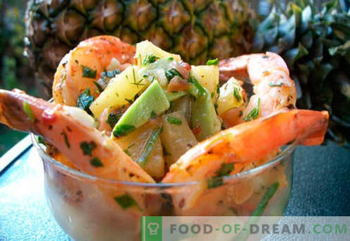 Salotos su ananasais ir krevetėmis - geriausių receptų pasirinkimas. Kaip tinkamai ir skaniai paruošti salotas su ananasais ir krevetėmis.