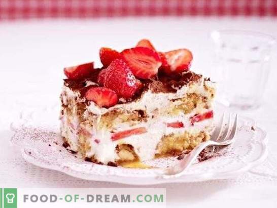 Desertai su braškėmis: receptai su nuotraukomis saldus vasarai. Įvairių desertų su braškėmis variantai: pyragai, kremai, ledai, marshmallows