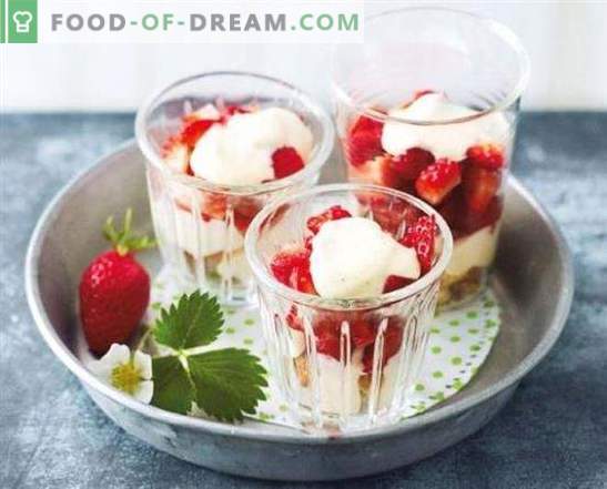 Desertai su braškėmis: receptai su nuotraukomis saldus vasarai. Įvairių desertų su braškėmis variantai: pyragai, kremai, ledai, marshmallows