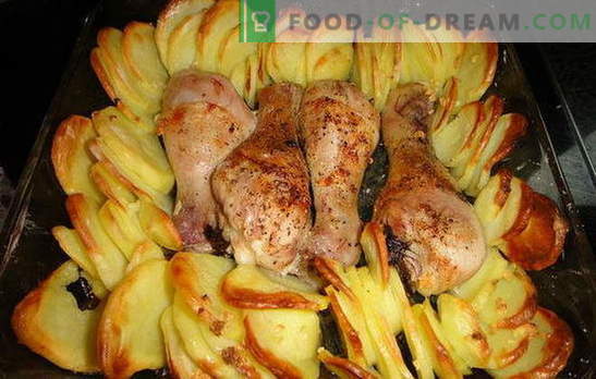 Vištienos kojos su bulvėmis orkaitėje - puiki vakarienė! Receptai vištienos kojoms su bulvėmis orkaitėje: 7 vieno patiekalo variantai