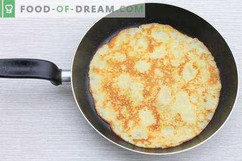 Pancakes per Shrovetide con caviale - una ricetta passo-passo con foto