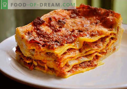 Lasagna lazdelėje - teisingi receptai. Kaip greitai ir skaniai virti lasagną lėtoje viryklėje.