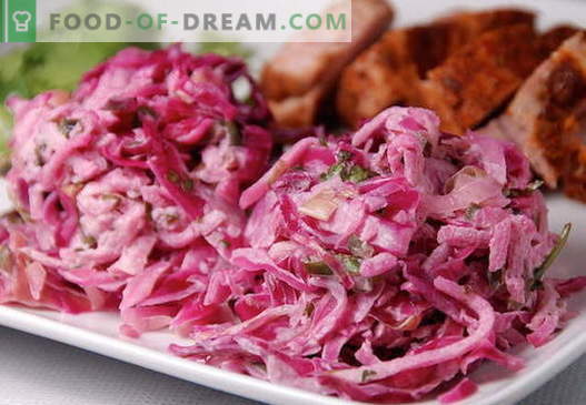 Red Cabbage salotos - geriausi receptai. Kaip tinkamai ir skaniai paruošti raudonųjų kopūstų salotą.