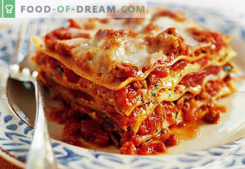 Lasagna namuose - tinkami receptai. Kaip greitai ir skaniai ruošti lasagną namuose.