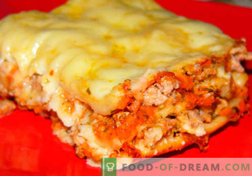 Lasagna namuose - tinkami receptai. Kaip greitai ir skaniai ruošti lasagną namuose.