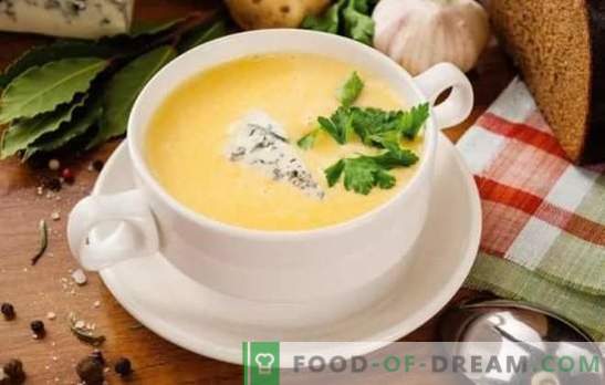 Sūrio sriuba laipsniškai iš perdirbto sūrio ir kieto sūrio. Receptai sūrio sriubai su daržovėmis, vištiena, ryžiais, grietinėlėmis