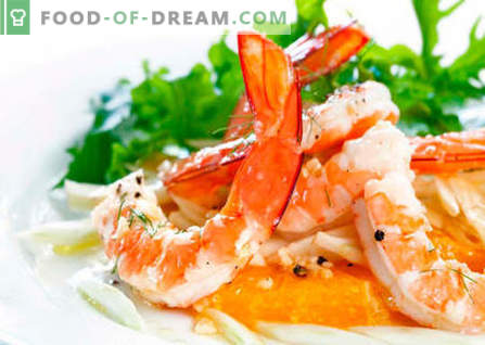 Salotos su krevetėmis ir sūriu - geriausi receptai. Kaip tinkamai ir skaniai virti salotos su krevetėmis ir sūriu.