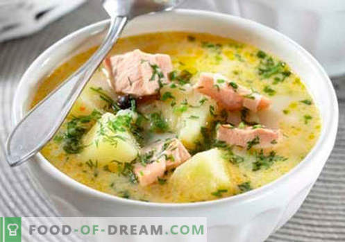 Lašišos sriuba - geriausi receptai. Kaip tinkamai ir skaniai virti lašišos sriuba.