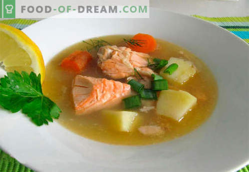 Lašišos sriuba - geriausi receptai. Kaip tinkamai ir skaniai virti lašišos sriuba.