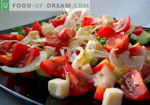 Šviežios daržovių salotos yra geriausi receptai. Kaip tinkamai ir skanios salotos, pagamintos iš šviežių daržovių.
