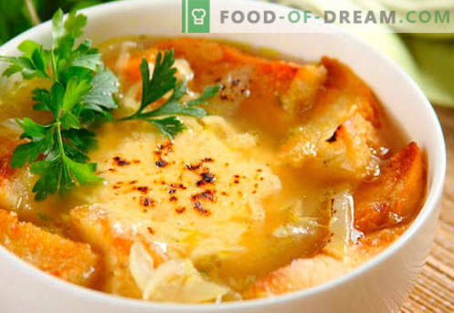 Prancūzijos svogūnų sriuba - įrodyta receptai. Kaip tinkamai ir skaniai virti prancūzų svogūnų sriuba.