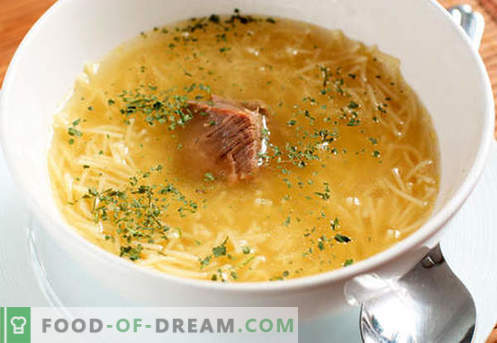 Makaronų sriuba - patvirtinti receptai. Kaip tinkamai ir skaniai virti sriuba su makaronais.