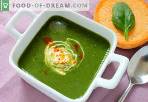 Špinatų sriuba - patvirtinti receptai. Kaip tinkamai ir skaniai virti špinatų sriuba.