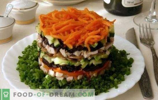 Salată cu piept de pui afumat - hrănitoare, parfumată, frumoasă și ireală gustoasă. O selecție de cele mai bune rețete de salate cu piept de pui afumat