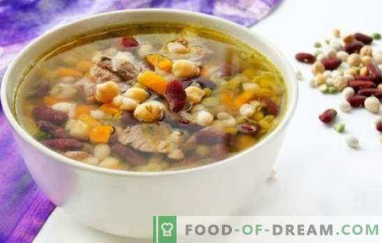Skaniausios pupelių sriubos - daržovių ir mėsos sultiniuose. Stalo dekoravimas ir vaikų mėgstamas maistas - pupelių sriuba
