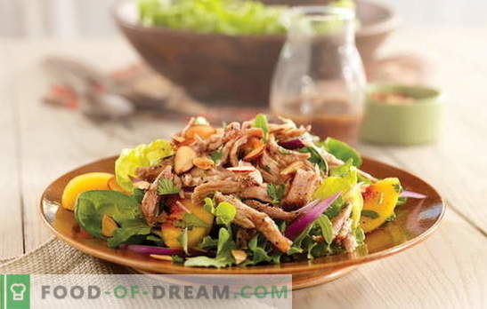 Paprasta salotos su mėsa yra gausus užkandis. Kaip paruošti paprastą salotą su paukštiena, kiauliena ar jautiena