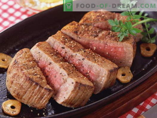 Mėsa keptuvėje - geriausi receptai. Kaip tinkamai ir skaniai virti mėsą keptuvėje.