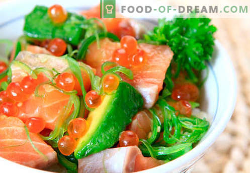 Salotos su lašiša ir ikrais yra tinkami receptai. Greitai ir skaniai virkite salotas su lašiša ir ikrais.