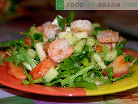 Salotos su arugula ir krevetėmis - penki geriausi receptai. Kaip tinkamai ir skaniai virti salotas su arugula ir krevetėmis.