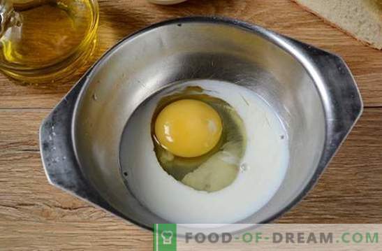 Kiaušinio krutonai su pienu: užkandžiai per penkias minutes! Kaip virti skrudintus kiaušinius su pienu: žingsnis po žingsnio foto receptas