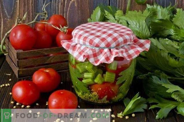 Marinuoti pomidorai su salierais ir garstyčiomis