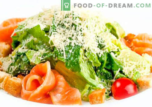 Salotos su lašiša ir pomidorais - tinkami receptai. Greitai ir skaniai virkite salotas su lašiša ir pomidorais.