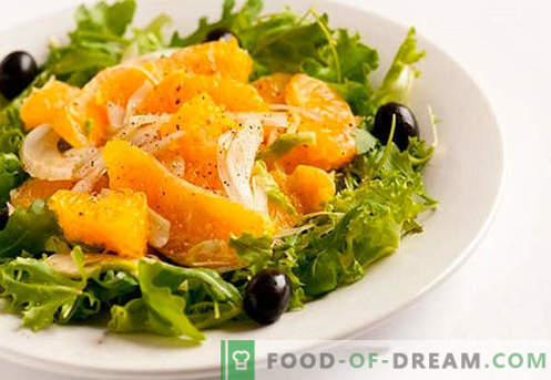 Apelsinų salotos - patvirtinti receptai. Kaip gaminti salotas su apelsinais.