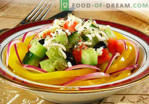 Svogūnų salotos - patvirtinti receptai. Kaip tinkamai ir skaniai virti salotų su svogūnais.