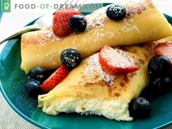15 delicious recipes for filling from cottage cheese for pancakes
