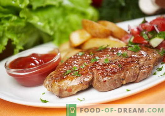 Steak de porc - les meilleures recettes. Comment cuire correctement et savoureux steak de porc.