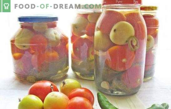 Raudonos ir žalios pomidorai su obuoliais žiemai: padėkite sau! Receptai konservuotiems, sūdytiems ir marinuotiems pomidorams su obuoliais žiemai