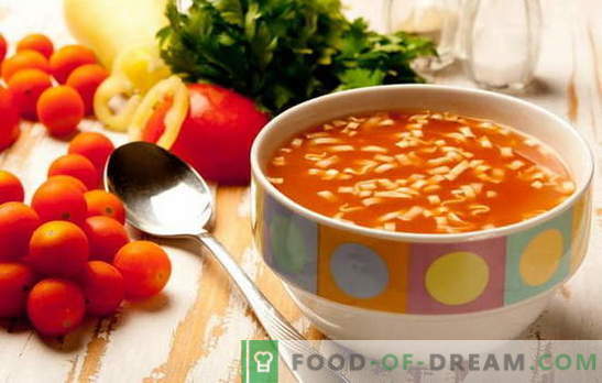 Maisto riebalų sriubos - skirtingų produktų receptai iš įvairių produktų. Mažai riebalų sriubos: daržovės, žuvys, su koldūnais