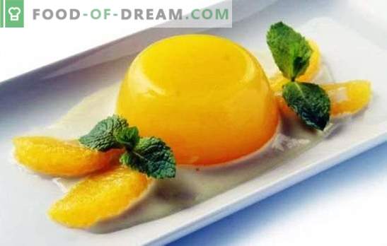Želė su apelsinais yra lengvas ir sveikas desertas. Kaip gaminti želė su apelsinais ir receptais su juo