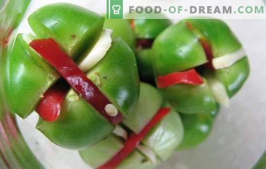 Žalieji pomidorai su česnakais - galite padaryti jį skaniu! Žalių pomidorų derlius su česnakais įvairiais būdais