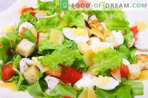 Cezario salotos - tinkami receptai ir ingredientai. Kaip virti padažas (padažas) salotoms „Cezaris“.