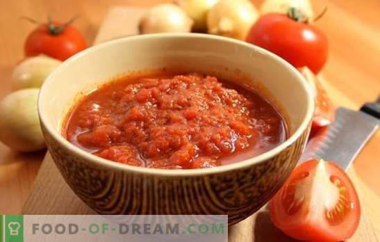 Adjika iš pomidorų be česnako žiemai: rezervas, nesigailėsite! Įvairūs adjika receptai iš pomidorų be česnako žiemai