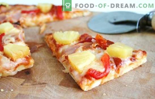Pineapple Pizza - italų pyragas su egzotišku skoniu! Kepant įvairias picas su ananasais: sūrus, aštrus, saldus