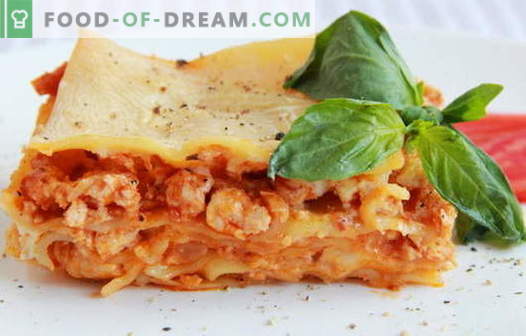 Vištienos lasagna - geriausi receptai. Kaip tinkamai ir skaniai virti lasagną su vištiena.