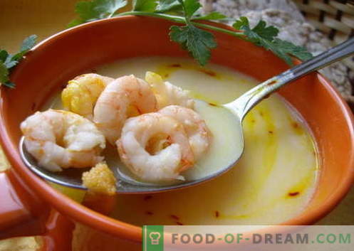 Krevečių sriuba - geriausi receptai. Kaip tinkamai ir skaniai virti sriuba su krevetėmis.