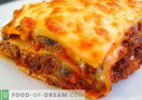 Lavash Lasagna - teisingi receptai. Kaip greitai ir skaniai ruošti lasaną iš pita.