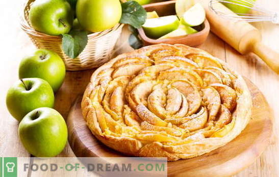 Kaip greitai padaryti obuolių tešlos pyragą. Obuolių, cinamono, razinų ir abrikosų uogienės sluoksnio tortas